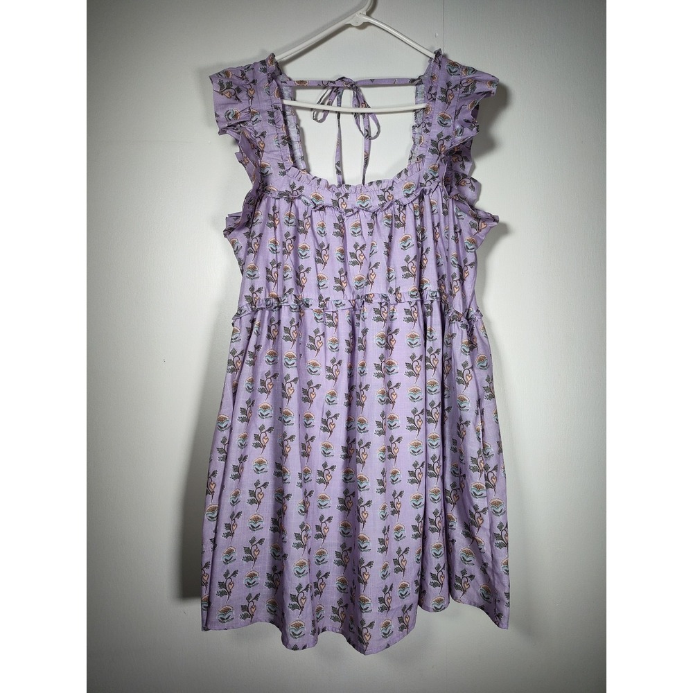 Talulah lavender purple floral ruffle babydoll cottagecore mini‎ dress 1X